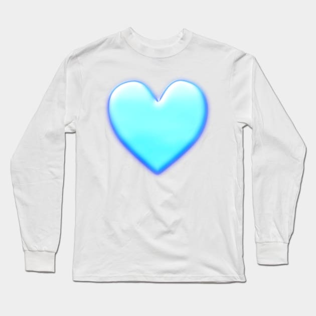 Big Light Blue Heart Long Sleeve T-Shirt by SpieklyArt